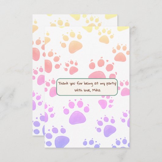 子供たちの誕生日インジャングルスタイル サンキューカード (正面/裏面)