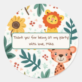 子供たちの誕生日インジャングルスタイル ラウンドシール