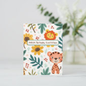 子供たちの誕生日招待状インジャングルスタイル インビテーションポストカード (スタンド正面)