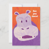 子供たちの誕生日招待状ハッピーヒッポアート 招待状 (裏面)