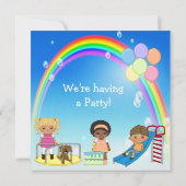 子供たちの遊び場パーティー招待状 招待状 (裏面)