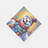 子供たちの雪だるま紙ナプキンスHAMbyWG スタンダードランチョンナプキン (角)