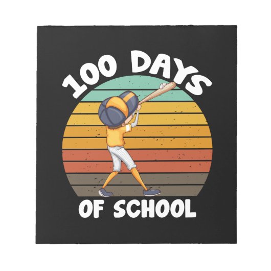 子供たちの100日目の学校生活 少年 100日目の野球 ノートパッド (正面)