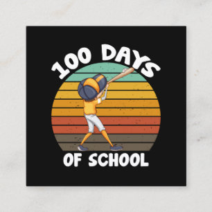 子供たちの100日目の学校生活 男の子 100日目の野球 スクエア名刺