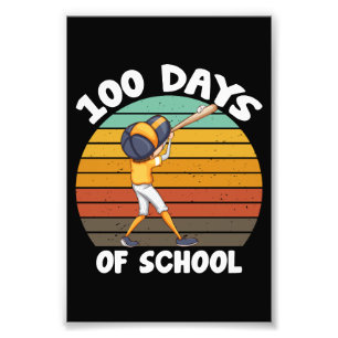 子供たちの100日目の学校生活 男の子 100日目の野球 フォトプリント           