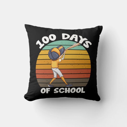 子供たちの100日目の学校生活 男の子 100日目 野球 クッション (正面)