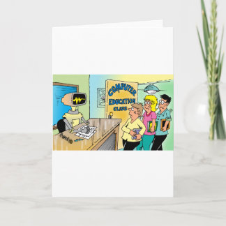 子供たちはコンピュータークラスでロボット先生を見る カード