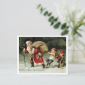 子供たちはサンタクロースストップを食べようとしていロシアのる。 ポストカード (スタンド正面)