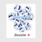 子供たちはネイビーとltブルーのバレーボールを名付ける シール (シート)