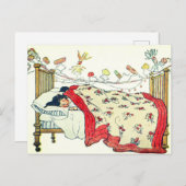 子供たちはベッドの中で全て居心地の良い場所に寝かされていた シーズンポストカード (正面/裏面)