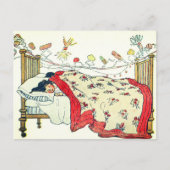 子供たちはベッドの中で全て居心地の良い場所に寝かされていた シーズンポストカード (正面)