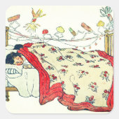 子供たちはベッドの中で全て居心地の良い場所に寝かされていた スクエアシール (正面)