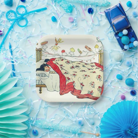 子供たちはベッドの中で全て居心地の良い場所に寝かされていた ペーパープレート (パーティー)