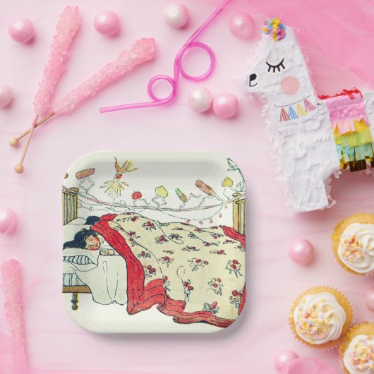 子供たちはベッドの中で全て居心地の良い場所に寝かされていた ペーパープレート (パーティー)