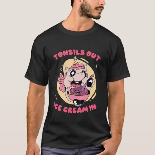 子供たちはユニコーンの回復でアイスクリームを扁桃化 Tシャツ (正面)