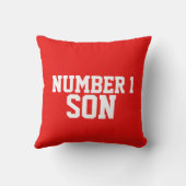 子供たちは男の子サッカーの緑の赤いクッションを名前 クッション (裏面)