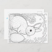 子供たちは自分のイースターカードに色を付ける ポストカード (正面/裏面)