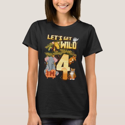 子供たちは野生になりよう私は4サファリ動物園動物 Tシャツ (正面)