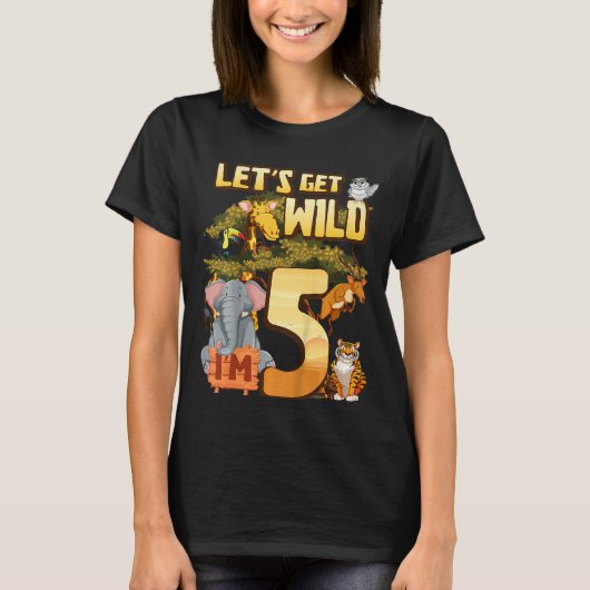 子供たちは野生になりよう私は5サファリ動物園動物 Tシャツ (正面)