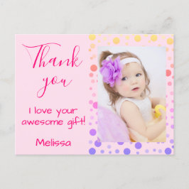 子供たちへの感謝 かわいい カラフルな水玉 ポストカード