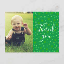 子供たちへの感謝 グリーン ポルカ ポストカード