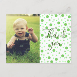 子供たちへの感謝 グリーン ポルカ ポストカード