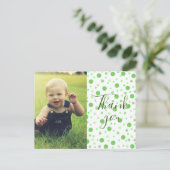 子供たちへの感謝 グリーン ポルカ ポストカード (スタンド正面)