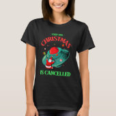 子供たちへ残念なお知らせ クリスマスは中止です サンタのUFO墜落事故 Tシャツ (正面)