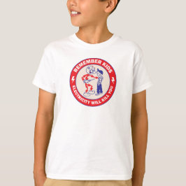 子供たちへ 電気は命を奪うもの 安全 Tシャツ