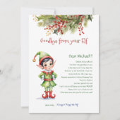 子供たちクリスマスさよならあなたの小妖精や小人のボーイレター 招待状 (正面)