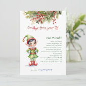 子供たちクリスマスさよならあなたの小妖精や小人のボーイレター 招待状 (スタンド正面)