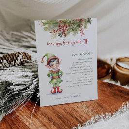 子供たちクリスマスさよならあなたの小妖精や小人のボーイレター 招待状