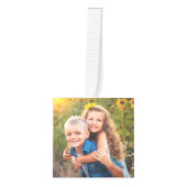 子供たちパーソナライズされた写真クリスマス キューブオーナメント (正面)