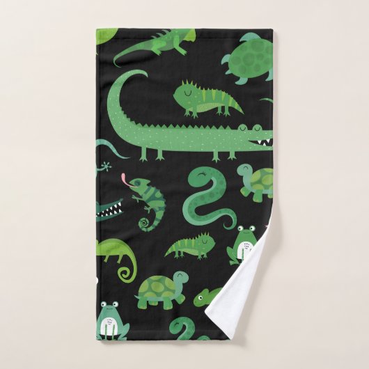 子供たちパーソナライズされた爬虫類両生類動物 バスタオルセット (ハンドタオル)