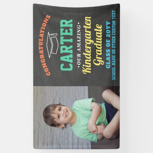 子供たち卒園幼稚園プリスクール写真かわいい 横断幕 (縦)