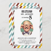 子供たち口ひげ誕生日パーティフォト招待状 招待状 (正面/裏面)