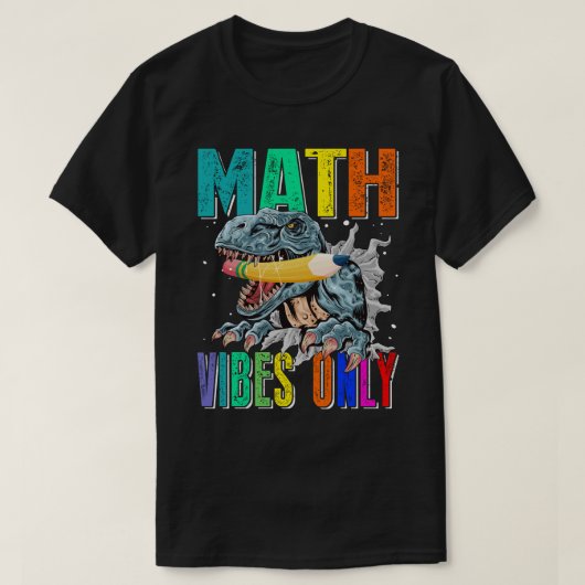 子供たち恐竜の数学のバイブ子供へスSchにのみ戻る Tシャツ (デザイン正面)