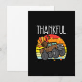 子供たち感謝の巨大なトラック、レトロな感謝祭 招待状 (正面/裏面)
