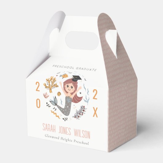 子供たち水中マーメイドプリスクール卒業パーティー フェイバーボックス (裏面サイド)