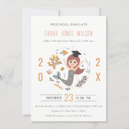 子供たち水中マーメイドプリスクール卒業パーティー 招待状