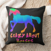 子供たち熱狂する「馬について」熱帯性タイダイ クッション (ブランケット)