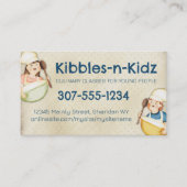 子供たち男の子の女の子料理クラス料理 名刺 (正面)