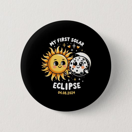 子供たち私の太陽の最初のEclipse幼児の男の子の女の子202 缶バッジ (正面)