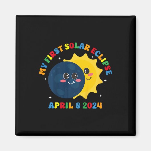 子供たち私の最初の総太陽の食4月8日トドル マグネット (正面)