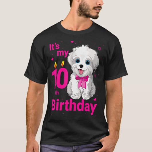 子供たち私の10誕生日犬の恋人10歳 Tシャツ (正面)