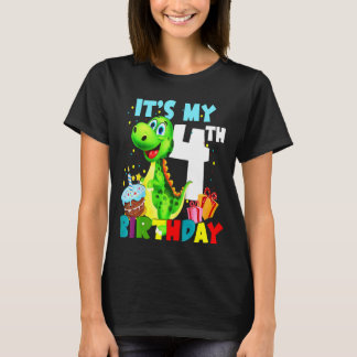 子供たち私の4歳の誕生日ボーイズ幸せ4歳ボー Tシャツ