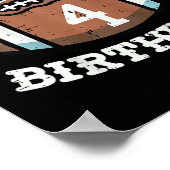 子供たち私の4th誕生日アメリカンフットボール4年 ポスター (角)