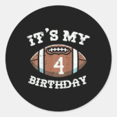 子供たち私の4th誕生日アメリカンフットボール4年 ラウンドシール (正面)