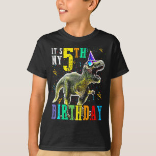 子供たち私の5番目の誕生日幸せ5年の恐竜Sh Tシャツ