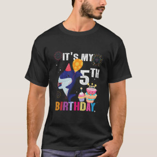 子供たち私の5誕生日サメ5歳のギフトF Tシャツ